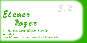 elemer mozer business card