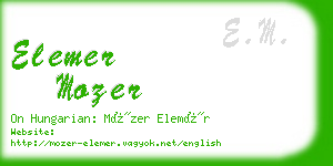 elemer mozer business card